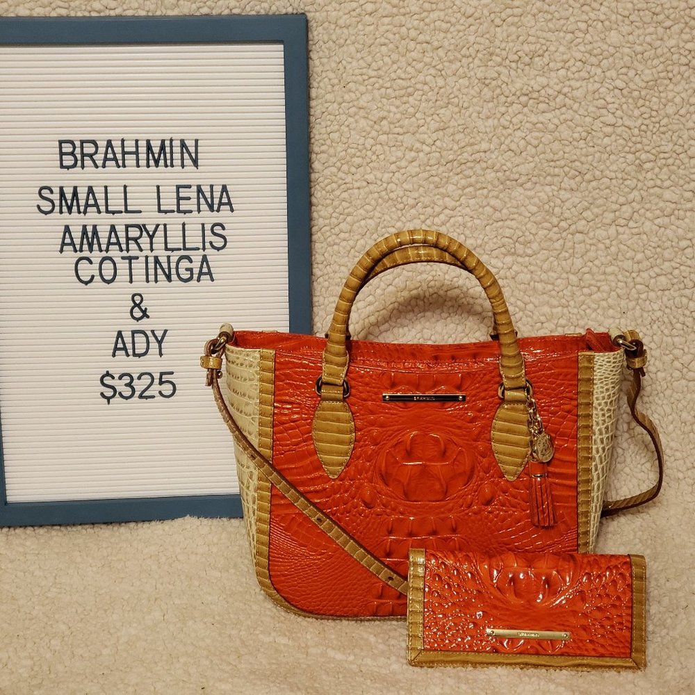 Brahmin Small Lena Amaryllis Cotinga and matching Ady Wallet